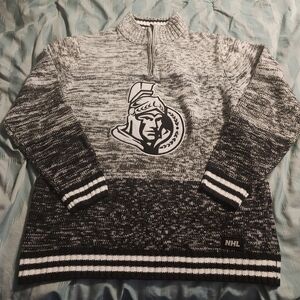 Ottawa Senators 1/4 Zip Pullover High Neck  Sweater NHL Licensed Men's Size Larg